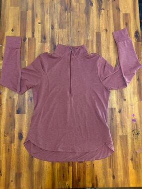 Apana Mauve Quarter-Zip Pullover Top